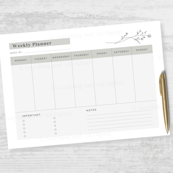 Printable Modern Weekly Planner - Image 2