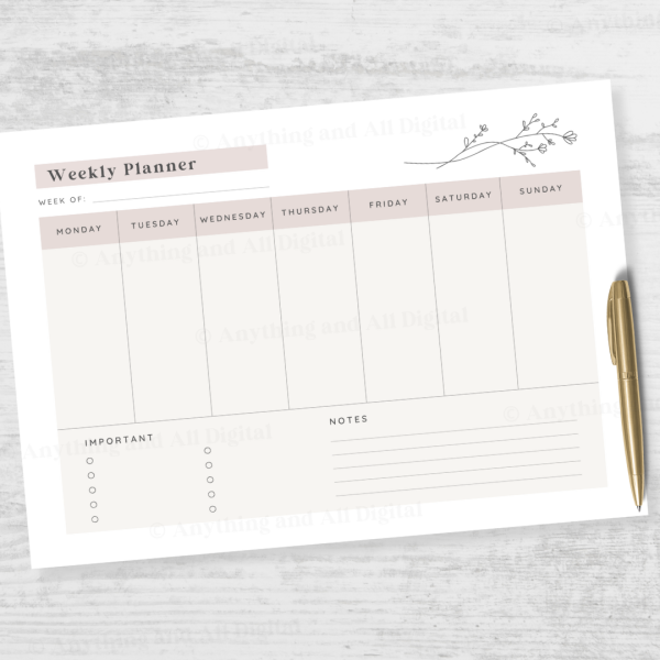 Printable Modern Weekly Planner - Image 3