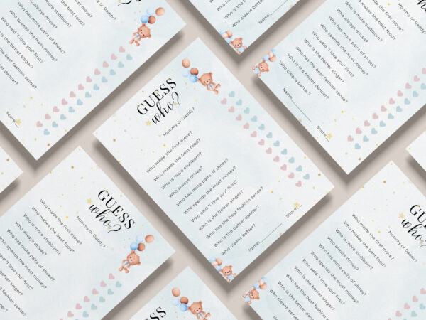 Baby Shower Games - Blue Bear Theme